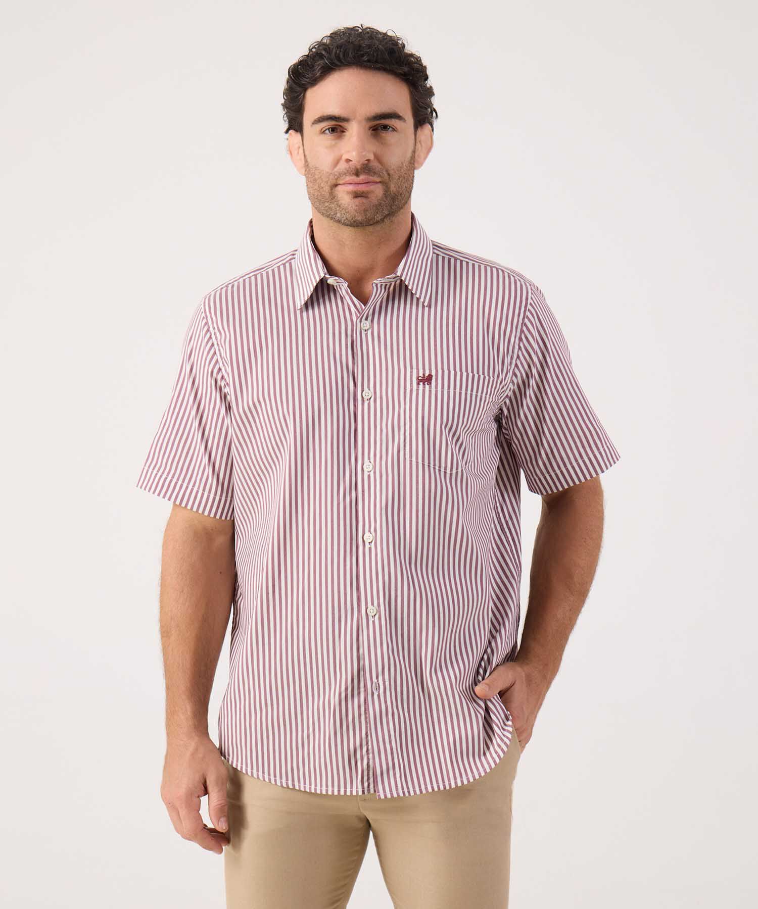 Camisa A Rayas Con Bolsillo 